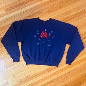 💙 Vintage 90s Embroidered Heart Crewneck Sweatshirt